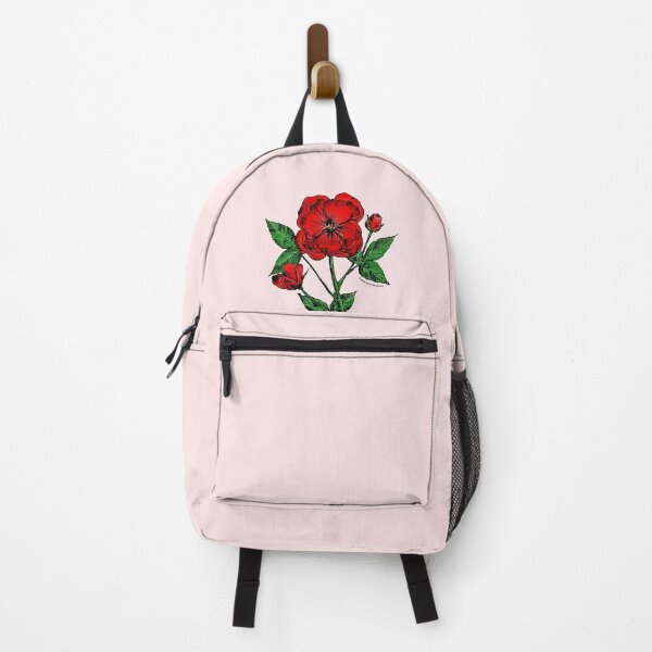 Item preview, Bright Red Pompon Rose Bloom Semi-Double 8-15 Petals In 2 Rows designed and sold by Rachael Taylor.