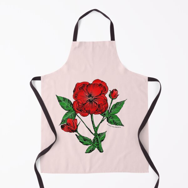 Item preview, Bright Red Pompon Rose Bloom Semi-Double 8-15 Petals In 2 Rows designed and sold by Rachael Taylor.
