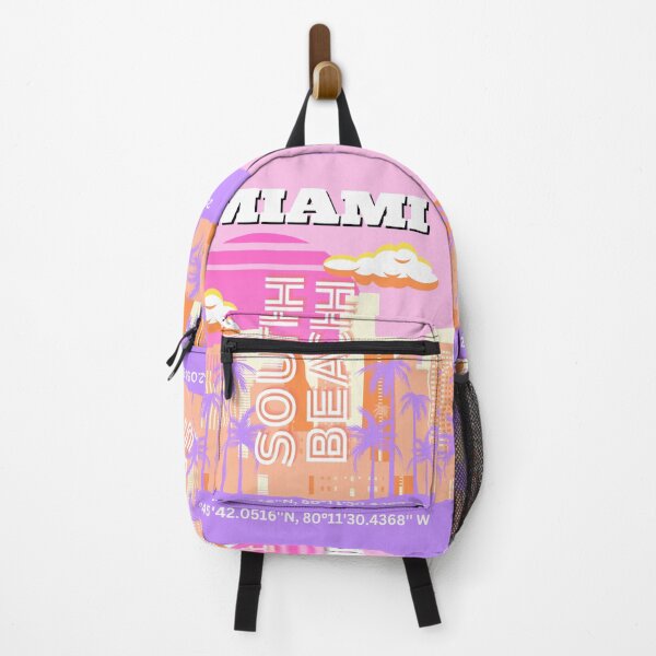 Artikelvorschau, Miami Beach, Miami Travel Art, Preppy Room, Pink entworfen und verkauft von Magic Love Art Print.