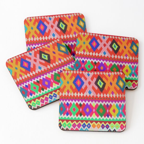 Item preview, Vibrant multicolor rhombus embroidery maximalist boho chic decor designed and sold by T-Mex.