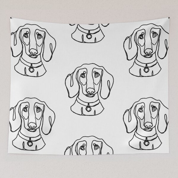 Item preview, Dachshund One Line Art designed and sold by DrawesomeStudio.