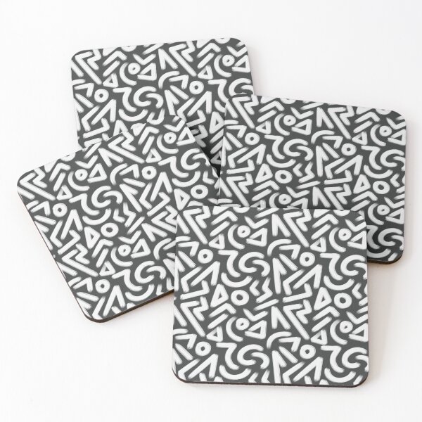 Item preview, Patrón geométrico abstracto grunge sin costuras, ilustración de pincel de tinta audaz, álbum de recortes de papel de garabato, líneas blancas sobre fondo negro designed and sold by GorXena.