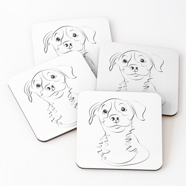 Item preview, Simple pup portrait line drawing by Karen Little designed and sold by Littleviews.