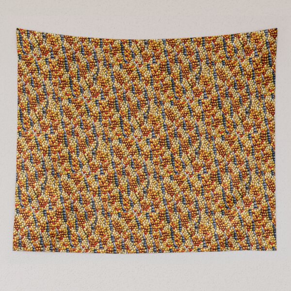 Item preview, fantasy pattern yellow colorful circles lines surfaces corn kernel designed and sold by G-M-Designs.