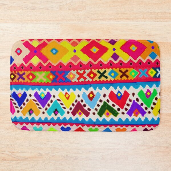 Item preview, Bright multicolor embroidery geometric folk art dopamine dressing designed and sold by T-Mex.