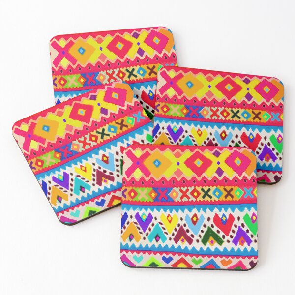 Item preview, Bright multicolor embroidery geometric folk art dopamine dressing designed and sold by T-Mex.