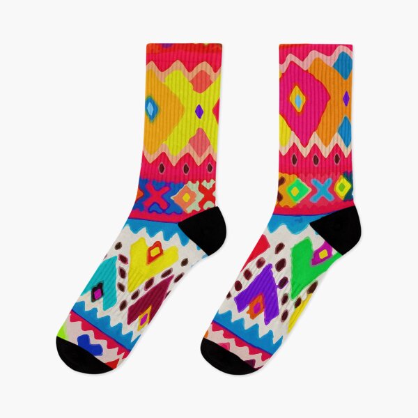Item preview, Bright multicolor embroidery geometric folk art dopamine dressing designed and sold by T-Mex.
