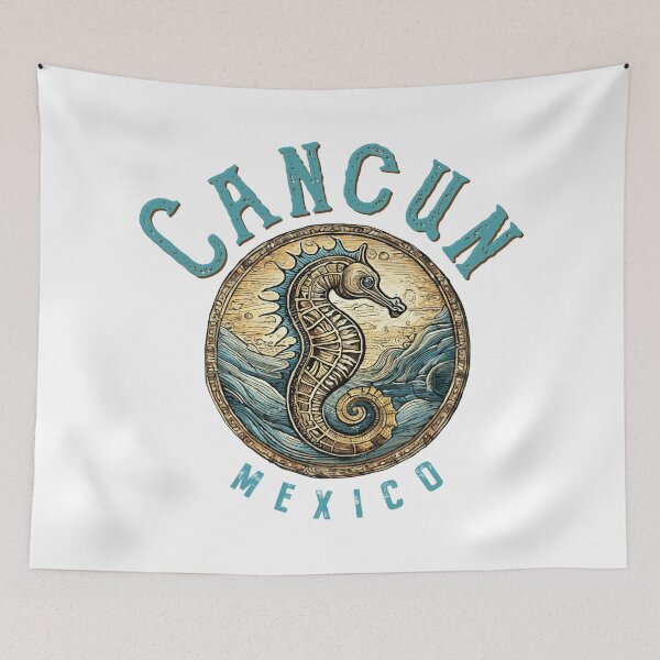 Item preview, Cancun Mexico Vintage Seahorse Nautical Design designed and sold by Futurebeachbum.