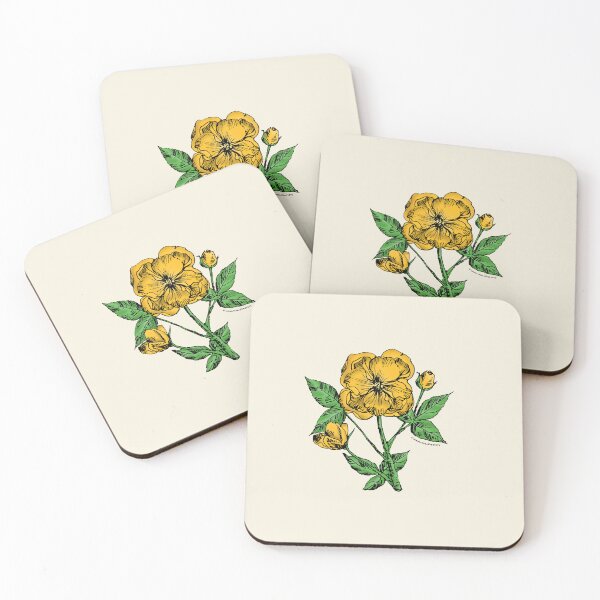 Item preview, Yellow Pompon Rose Bloom Semi-Double 8-15 Petals In 2 Rows designed and sold by zenithcreative.
