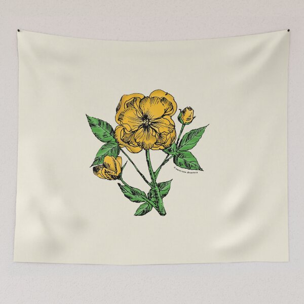 Item preview, Yellow Pompon Rose Bloom Semi-Double 8-15 Petals In 2 Rows designed and sold by zenithcreative.