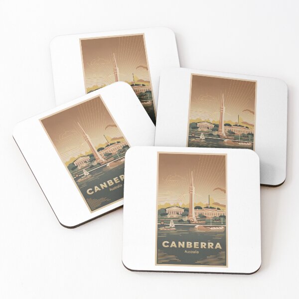 Item preview, Vintage Canberra - Retro travel poster for stylish Australia decoration designed and sold by pod24.