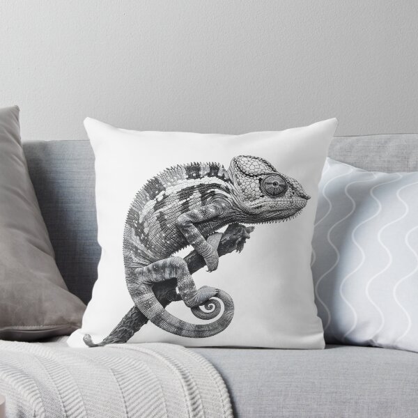 Item preview, Black and white Chameleon pencil drawing designed and sold by Pencil-Art.