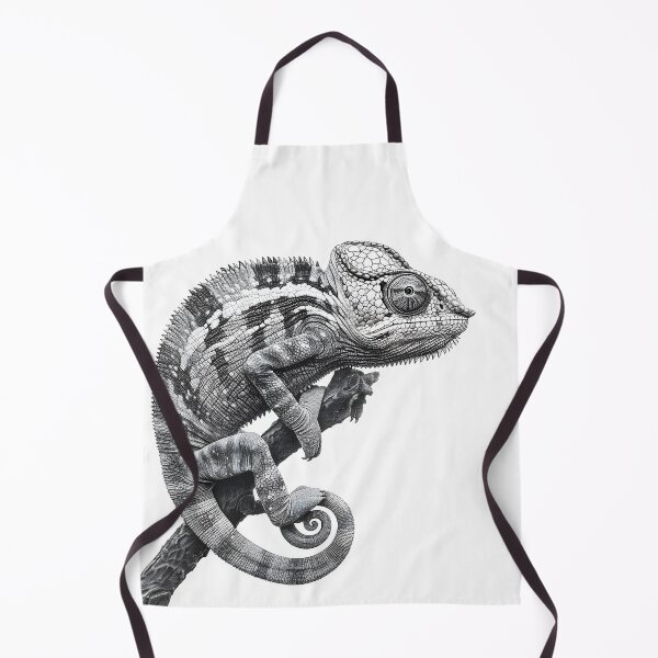 Item preview, Black and white Chameleon pencil drawing designed and sold by Pencil-Art.