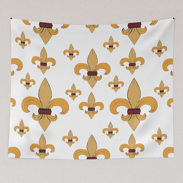Item preview, Fleur de lis Gold, Blue, and Red Ring Pattern designed and sold by GreyMoonForest.