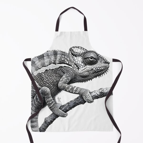 Item preview, Black and white Chameleon pencil drawing designed and sold by Pencil-Art.