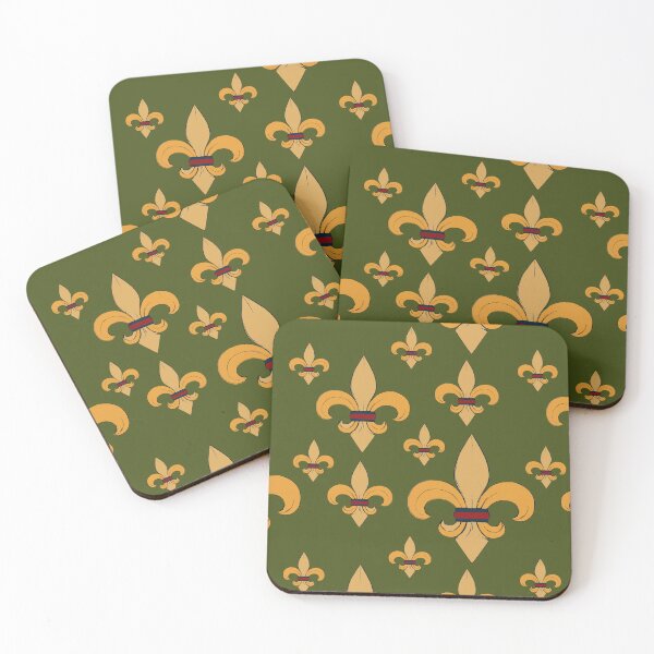 Item preview,  Fleur de lis Gold on Green Pattern designed and sold by GreyMoonForest.