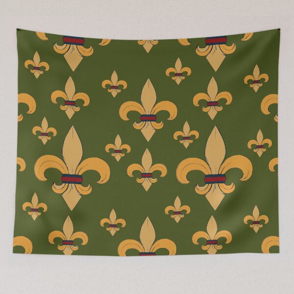 Item preview,  Fleur de lis Gold on Green Pattern designed and sold by GreyMoonForest.