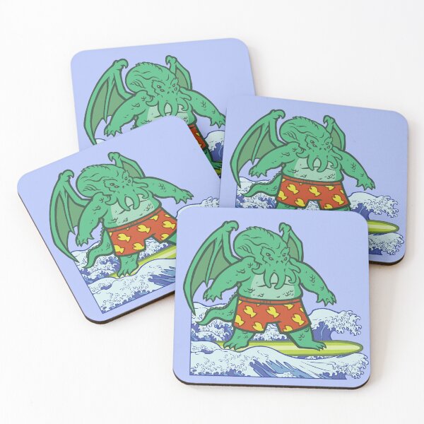 Item preview, Cthulu Surfing in cute goldfish swim trunks. designed and sold by Tater7Art.