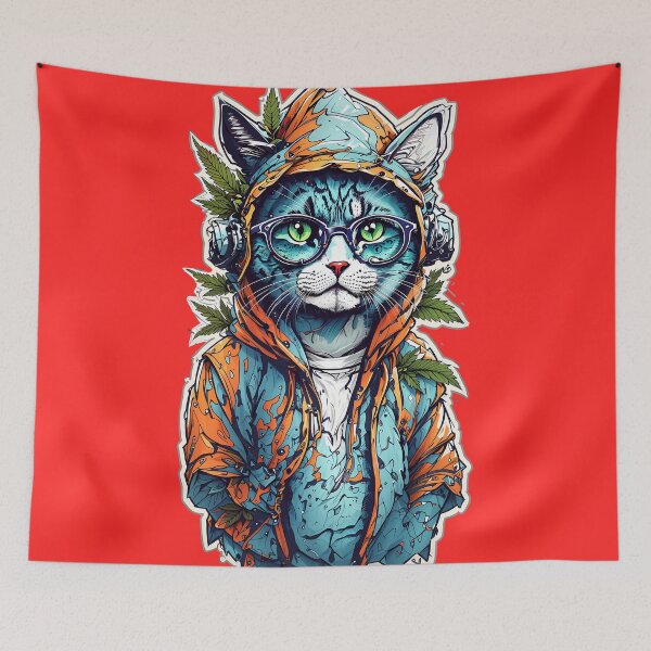 Item preview, cat chillin, urban livin designed and sold by wojysmokes.