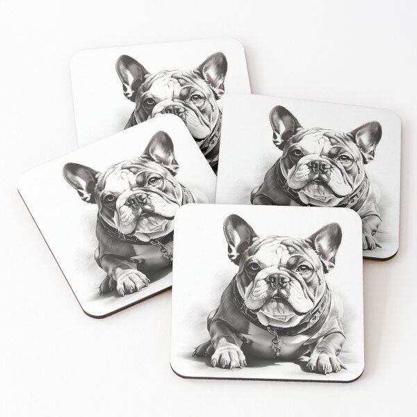Item preview, Black and white bulldog pencil drawing designed and sold by Pencil-Art.