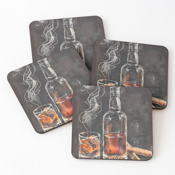 Artikelvorschau, Nostalgische zeitlose Raffinesse – Vintage-Zigarren- und Whisky-Tafelkunst, KI-generiert entworfen und verkauft von OlfactoART Studio.