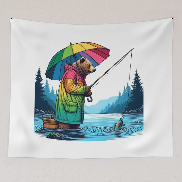 Item preview, Bear Fishing in the Rain designed and sold by darprince.