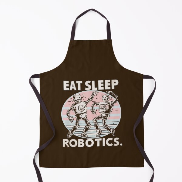 Item preview, A cool T-shirt for robotics lovers depicting two dancing robots- 'EAT SLEEP ROBOTICS'. designed and sold by Gadget80.