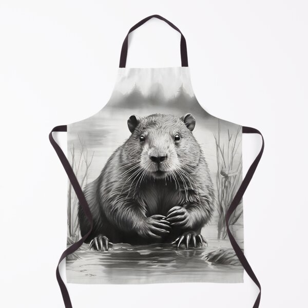 Item preview, Black and white beaver pencil drawing designed and sold by Pencil-Art.