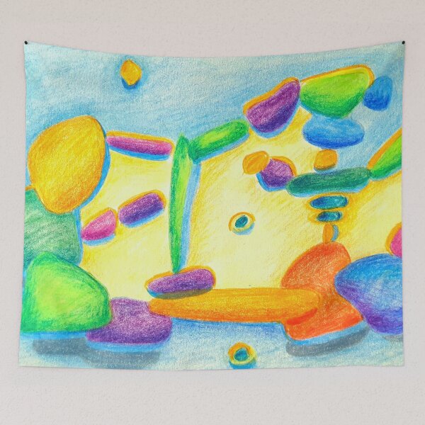 Item preview, City made of river stones. abstract designed and sold by Tereza Pilar  Art.