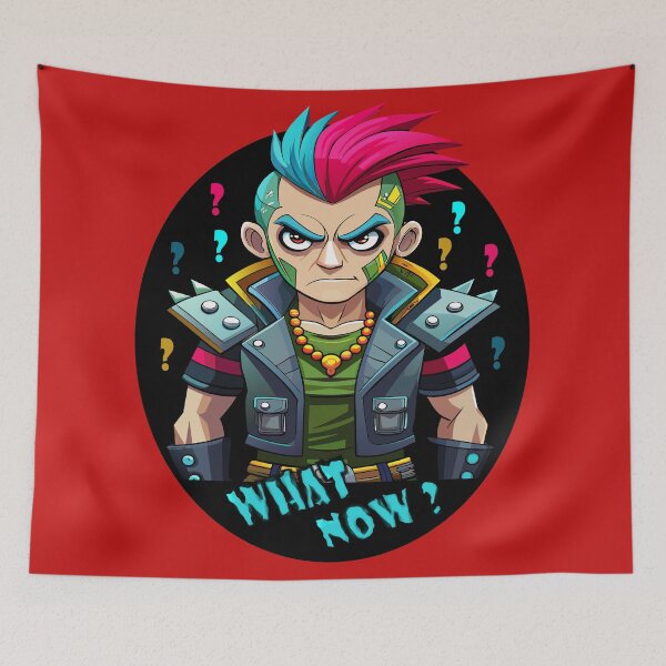 Item preview, Rebellious Reverie: PinkBlue Fury Punk designed and sold by AgarutanPrint.