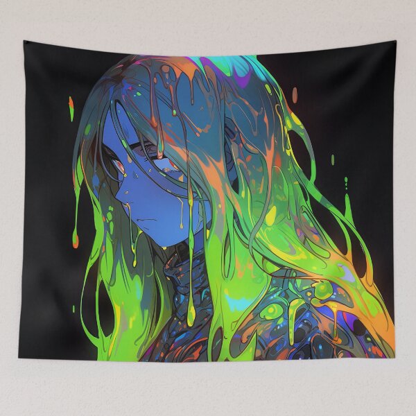 Item preview, Neon Spectral Effervescent Slime Anime Girl designed and sold by bubblegoth.