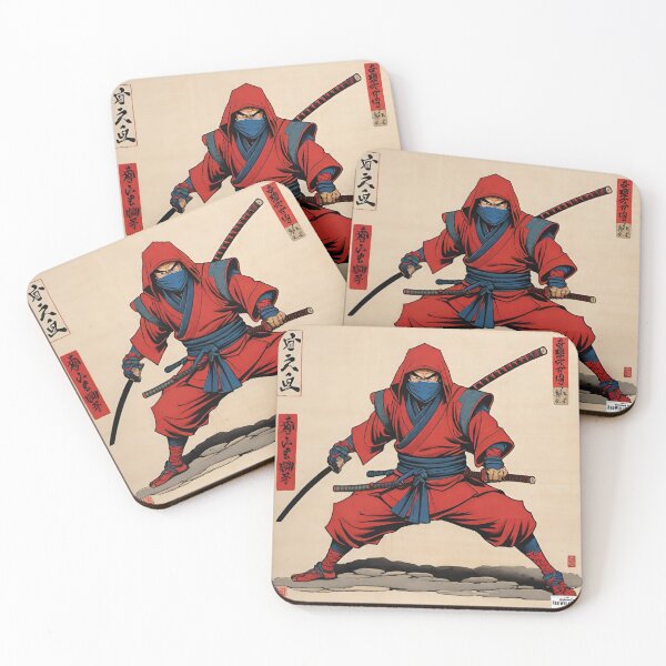 Item preview, Ninja red Japan style 5 designed and sold by RedWolfDisigne.