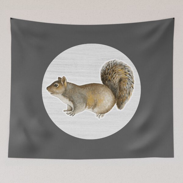 Item preview, Eastern Gray Squirrel Watercolor Drawing designed and sold by LivingColorful.