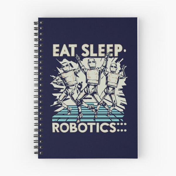 Item preview, A cool T-shirt for robotics lovers depicting two dancing robots- 'EAT SLEEP ROBOTICS'. designed and sold by Gadget80.