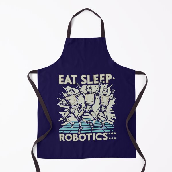 Item preview, A cool T-shirt for robotics lovers depicting two dancing robots- 'EAT SLEEP ROBOTICS'. designed and sold by Gadget80.