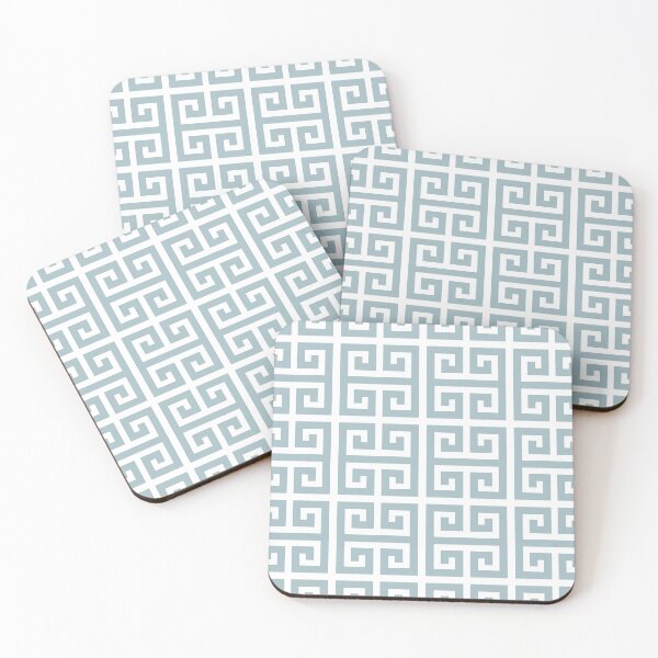 Item preview, Classic Greek Key Pattern (dusty blue/white) designed and sold by Design Minds Boutique.