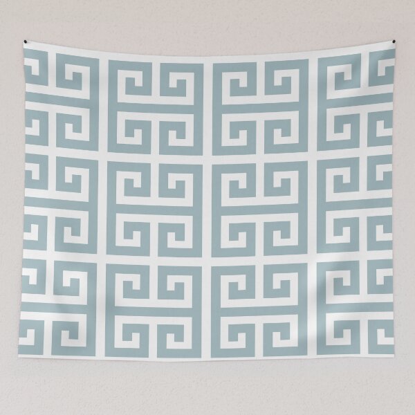 Item preview, Classic Greek Key Pattern (dusty blue/white) designed and sold by Design Minds Boutique.