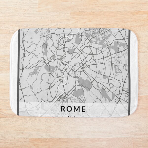 Item preview, Arte del mapa minimalista de Roma (blanco y negro) designed and sold by MapMyCity.