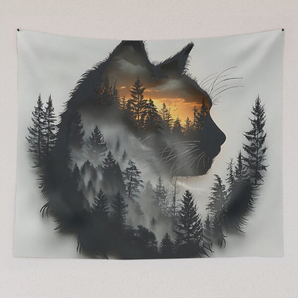 Item preview, Double Exposure Cat designed and sold by FrostyFrisby.