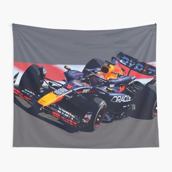 Item preview, Max Verstappen racing his 2024 F1 racecar 2 watercolor designed and sold by Rodissimus1984.