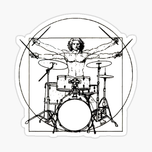 Aperçu de l'œuvre L'Homme de Vitruve comme batteur créée et vendue par Piguan-Design.