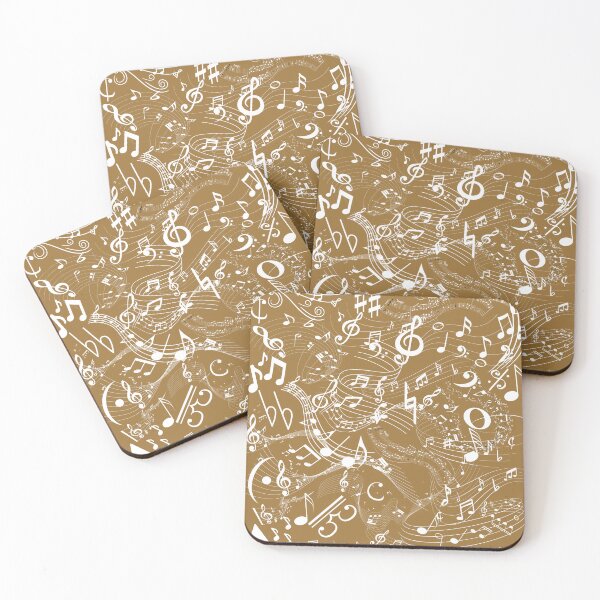 Item preview, Music Everywhere In Gold & White Original Graphic Artwork  designed and sold by BrightrDayMusicArt.