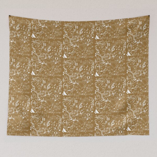 Item preview, Music Everywhere In Gold & White Original Graphic Artwork  designed and sold by BrightrDayMusicArt.