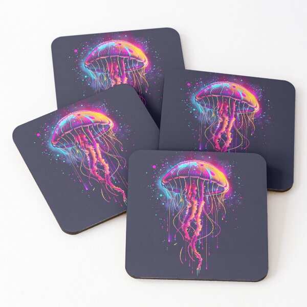 Item preview, Colorful Glowing Jelly Fish designed and sold by FrostyFrisby.