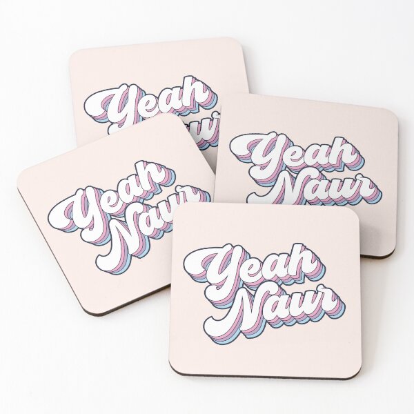 Item preview, Yeah Naur; cute australian accent quote; retro rainbow designed and sold by MamSelle.