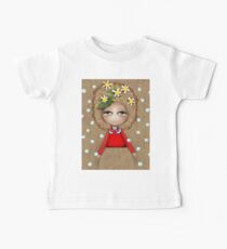 Daisies Blue Polka Dots Brown Love Doll - Ruth Fitta-Schulz Baby Tee