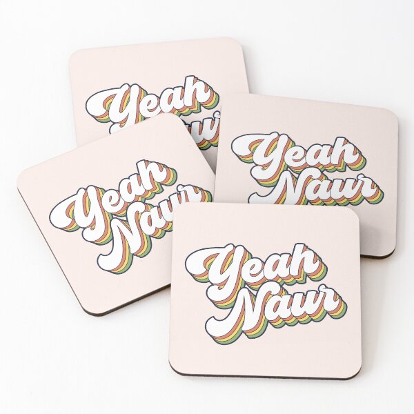 Item preview, Yeah Naur; cute australian accent quote; retro rainbow designed and sold by MamSelle.