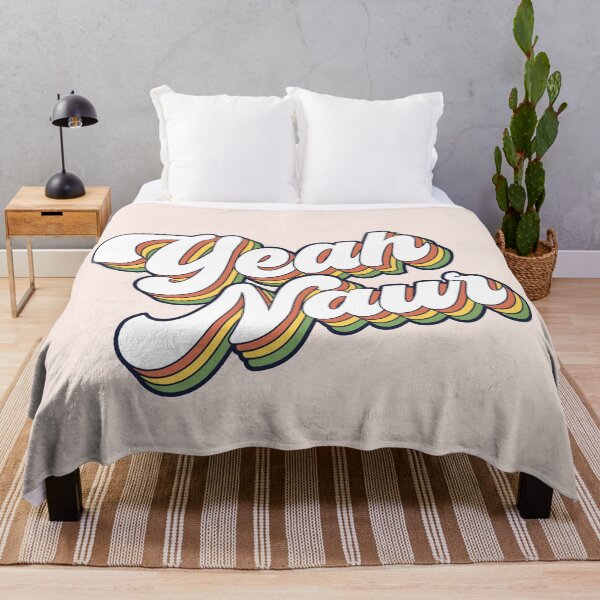 Item preview, Yeah Naur; cute australian accent quote; retro rainbow designed and sold by MamSelle.