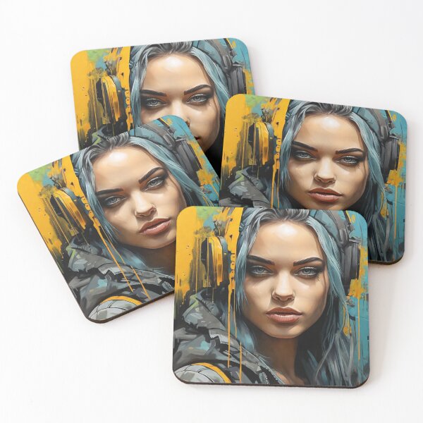 Item preview, Female cyberpunk hero designed and sold by auntpeg.