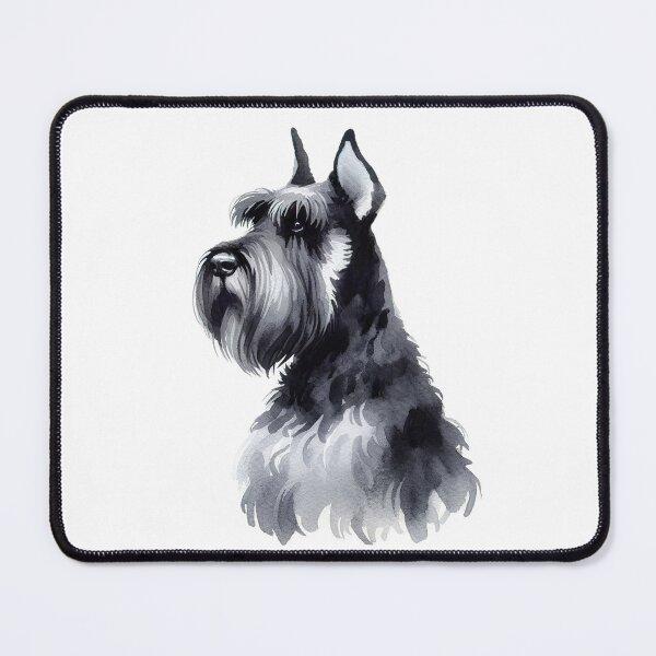 Item preview, Gray and White Schnauzer Watercolor Portrait designed and sold by pixiedustpaint.